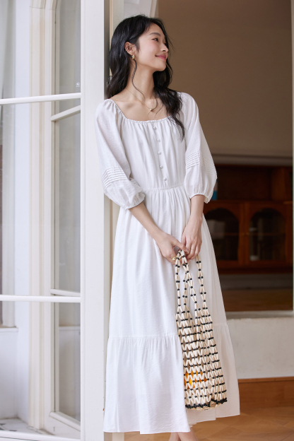 Elegant Square Neck Dress