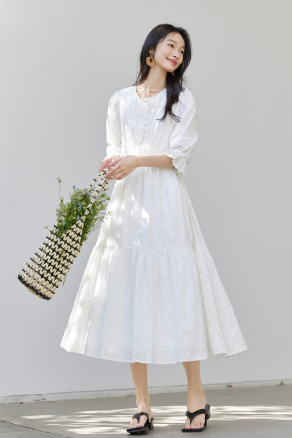 White Broderie Anglaise Dress