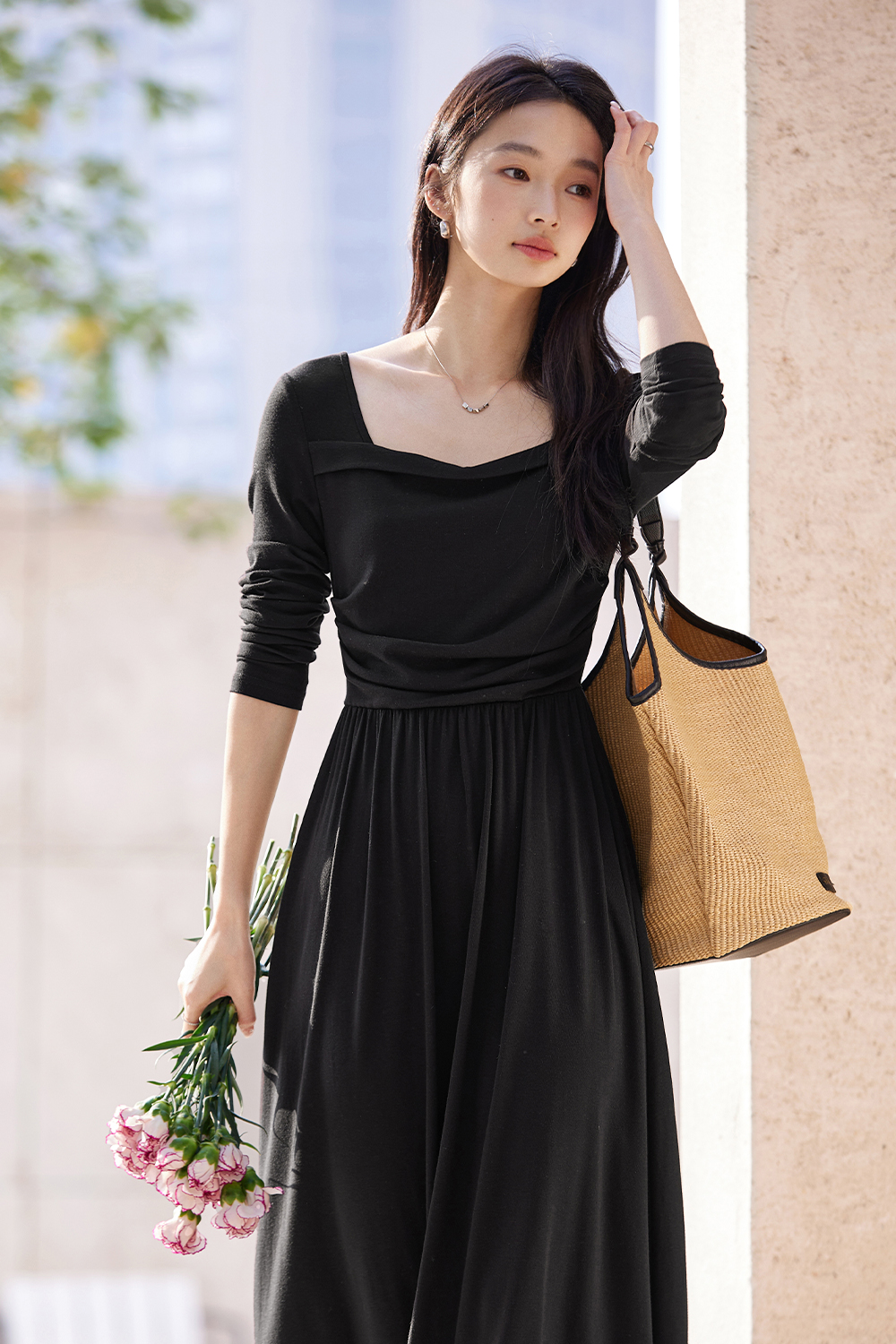 Black Strapless Dress-VIMLYSTORE