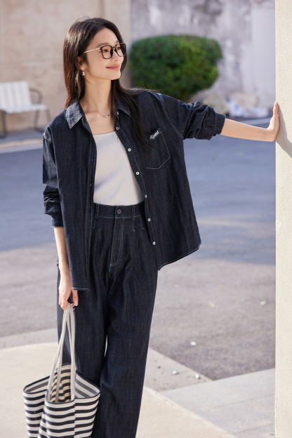Loose Retro Denim Suit