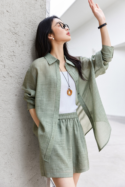 Ramie Tencel Shirt Suit