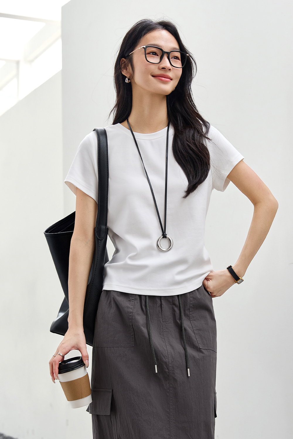 Modern Casual White T-Shirt-VIMLYSTORE