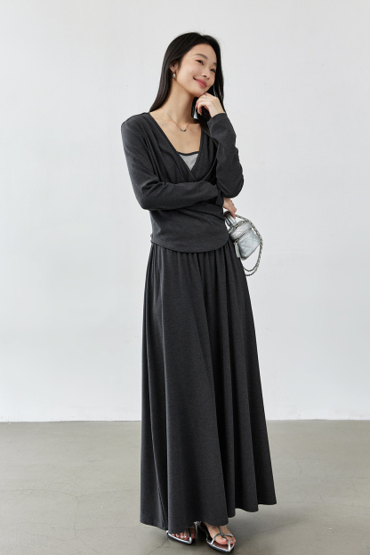 Fake Two-Piece V-Neck Suit
