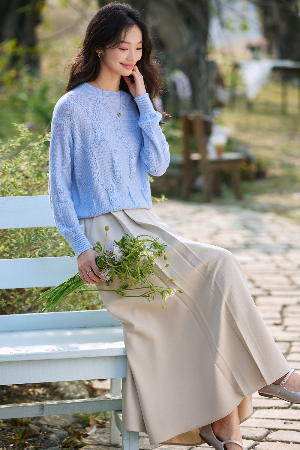 Woven Casual A-Line Skirt-VIMLYSTORE