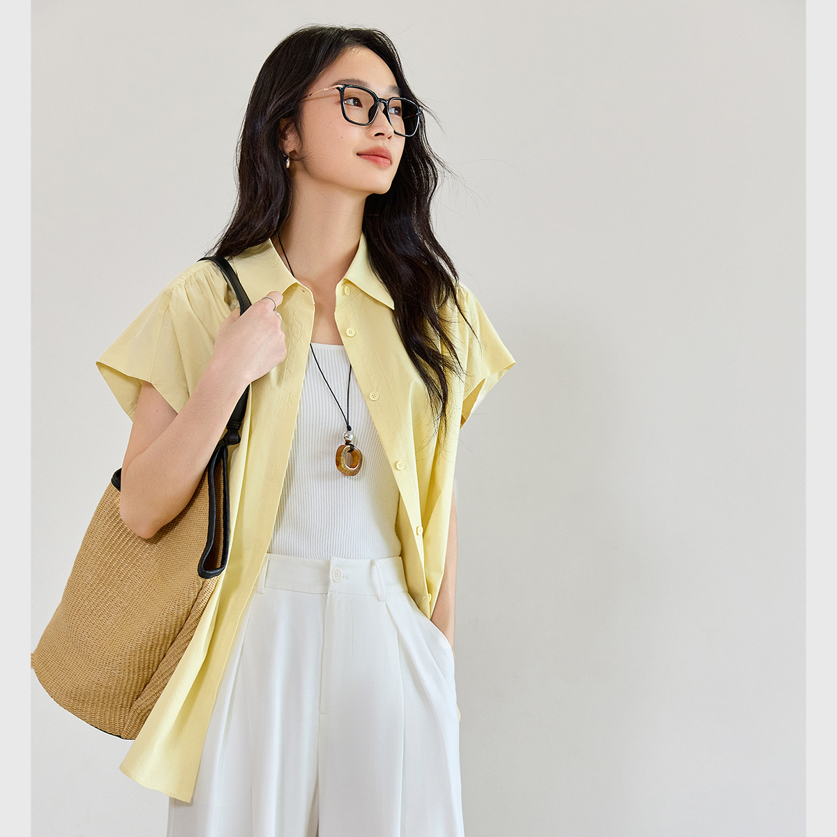 Arc Hem Cotton Shirt