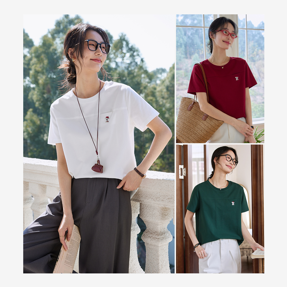 Animal Embroidery Straight T-Shirt