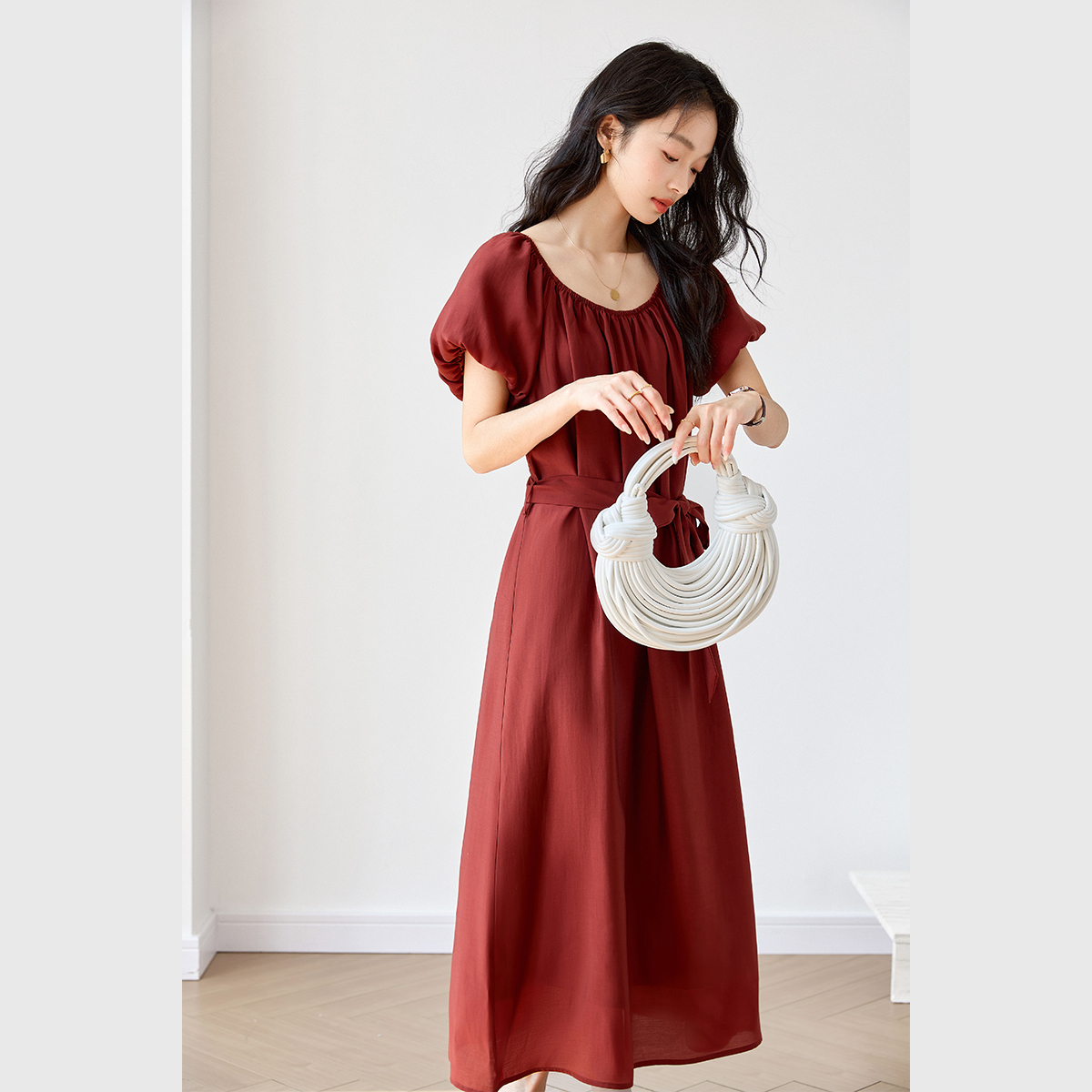 Elegant Puff Sleeve Dress
