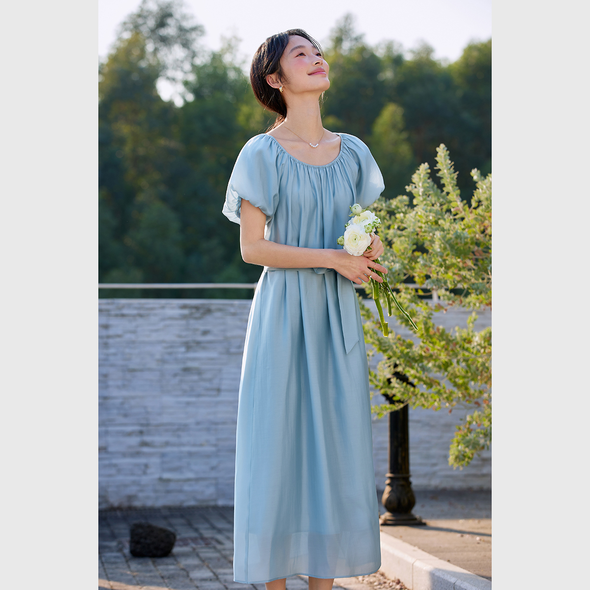 Elegant Puff Sleeve Dress