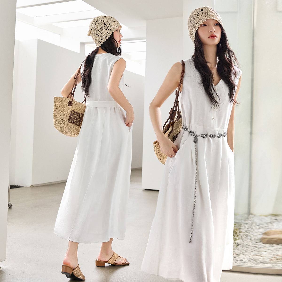 Elegant V-Neck Straight Dress