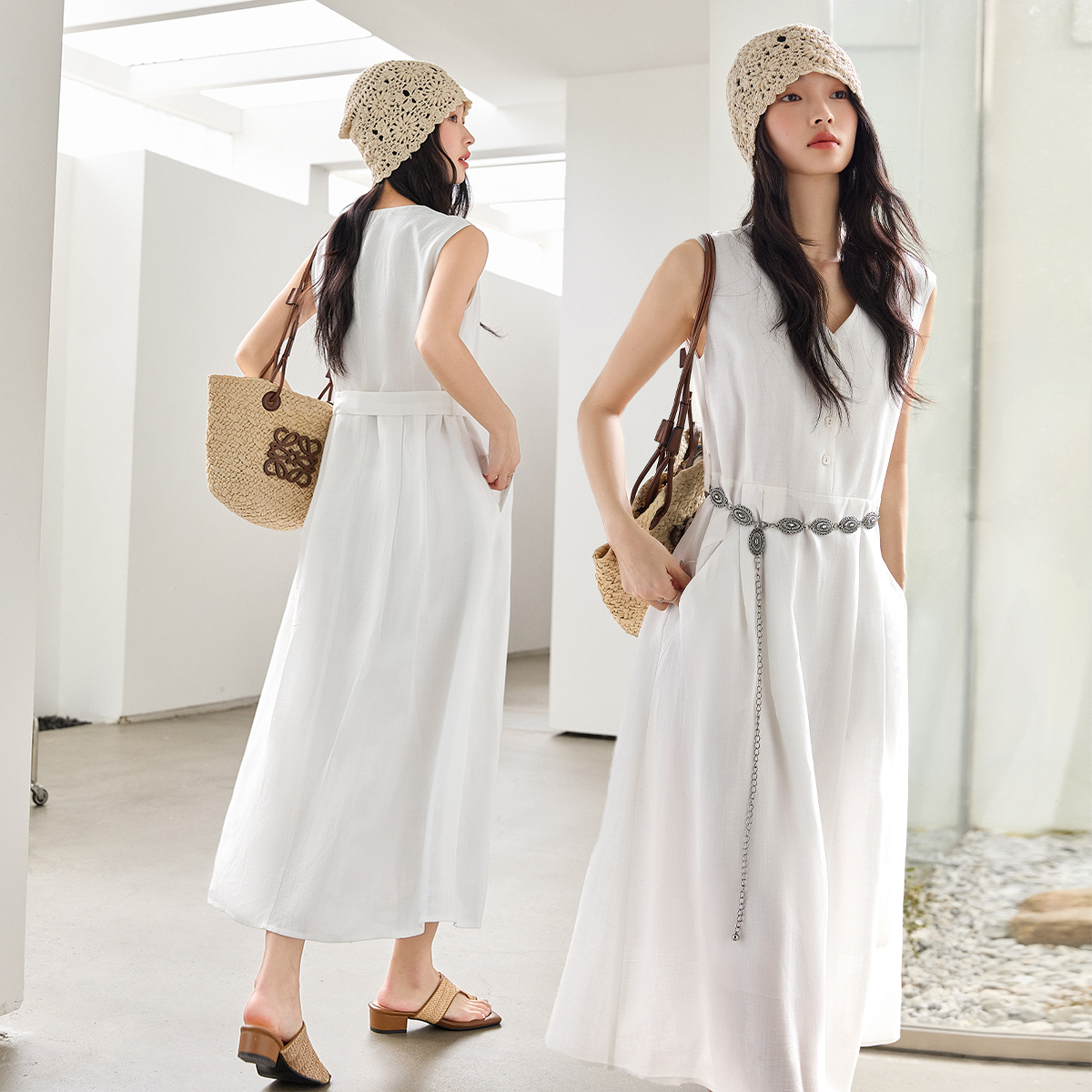 Elegant V-Neck Straight Dress