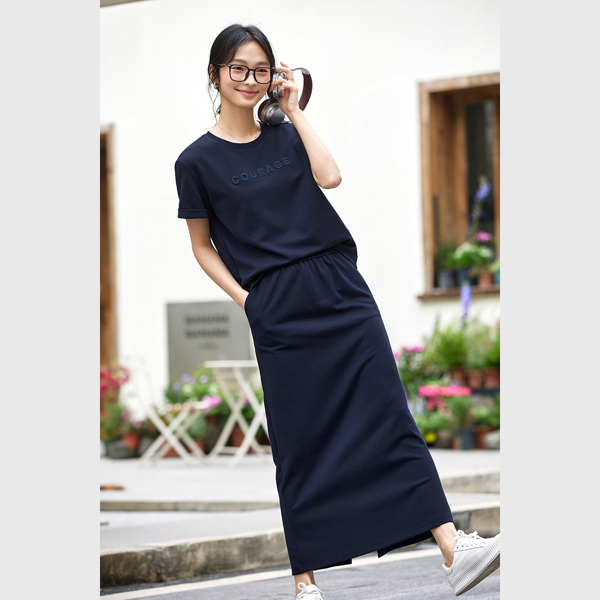 Navy Blue Letter Suit