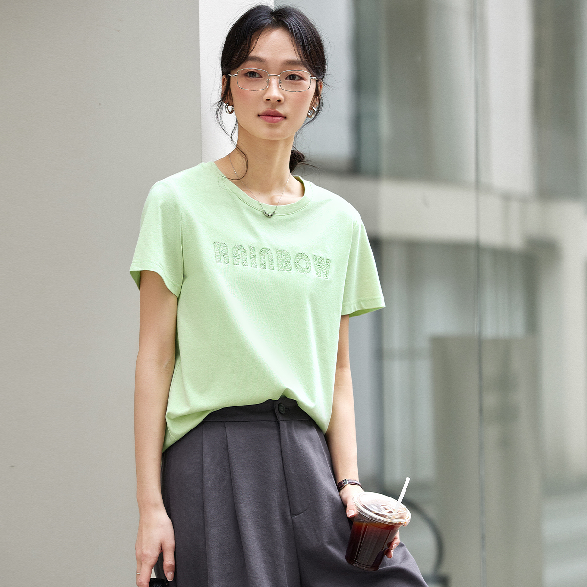 Lace Embroidery Casual T-Shirt