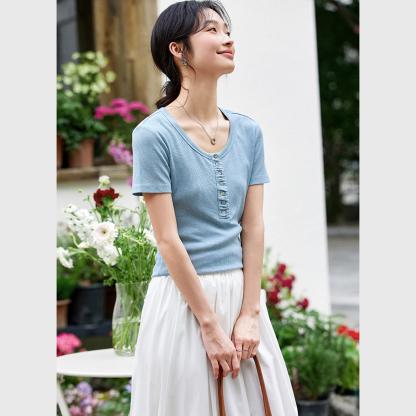 Fashion Casual Straight T-Shirt