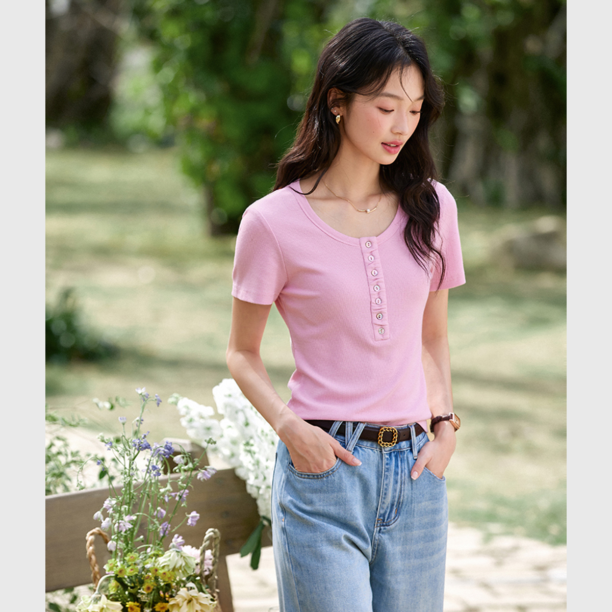 Fashion Casual Straight T-Shirt