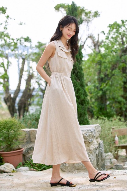 Lapel Shirt A-Line Dress