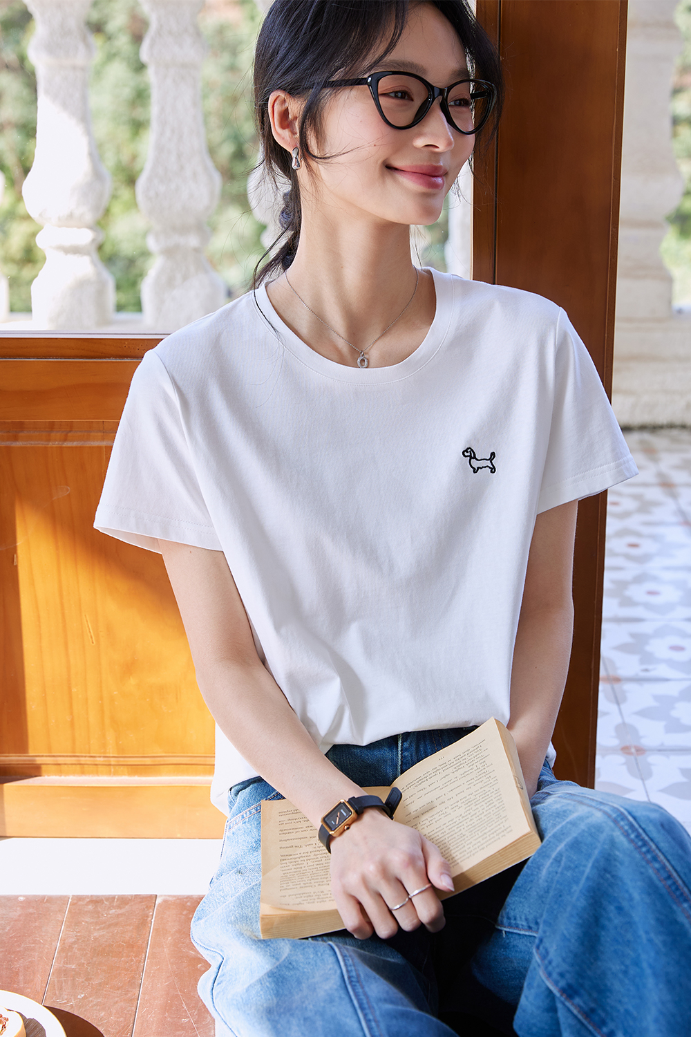 Lines Puppy Casual T-Shirt-VIMLYSTORE