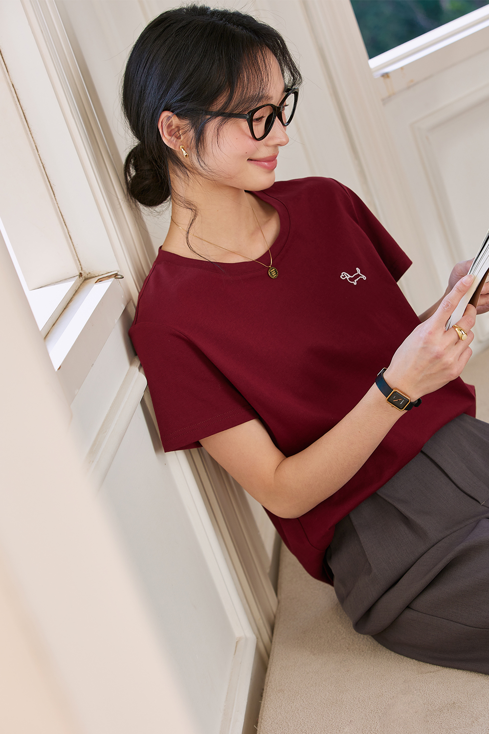 Lines Puppy Casual T-Shirt-VIMLYSTORE