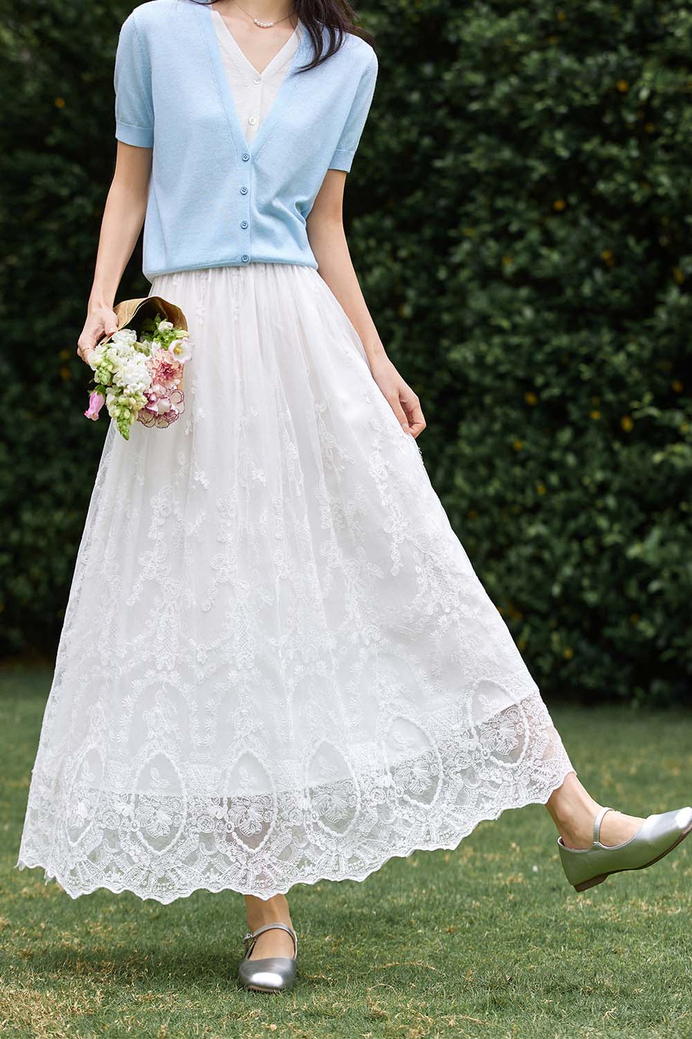 Korean Lace Skirt-VIMLYSTORE