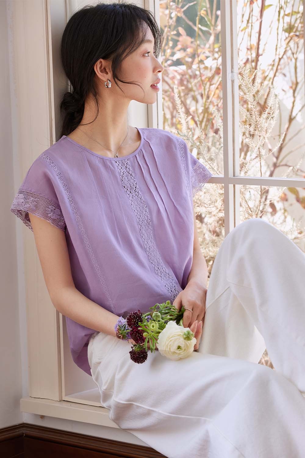 Cotton And Linen Blend Loose Shirt