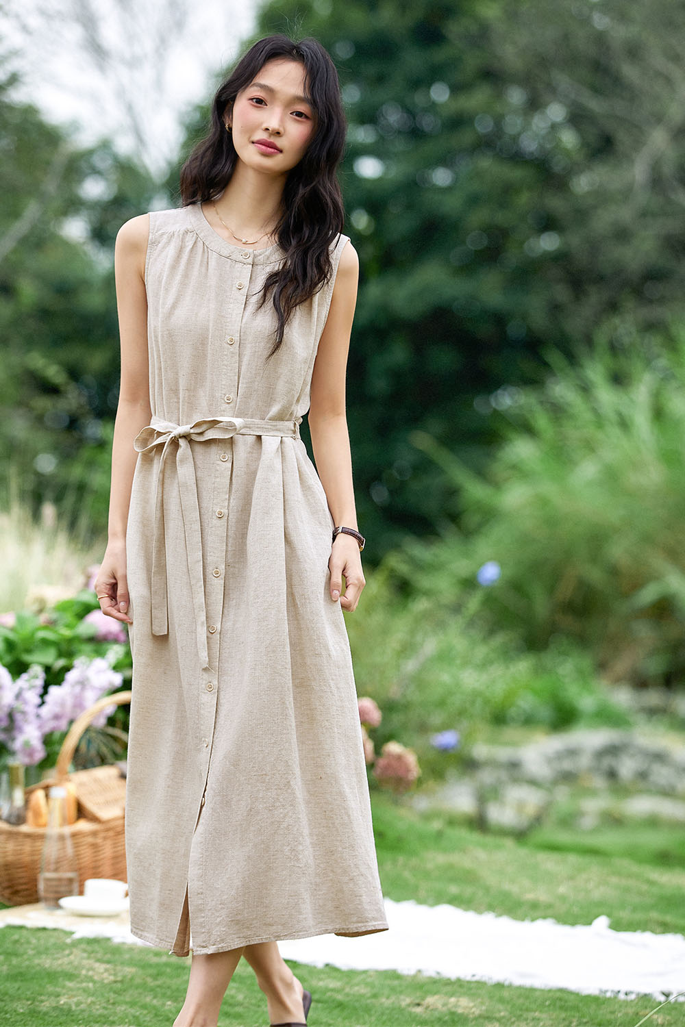 Lyocell Linen Blend Dress-VIMLYSTORE