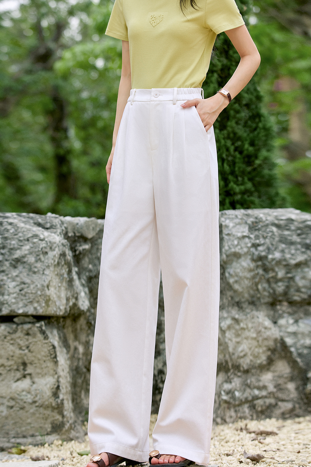 Tencel Cotton Fashion Wide-Leg Pants