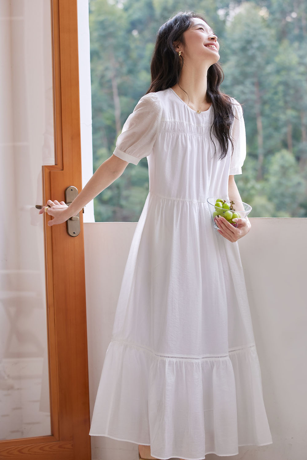 Solid Color Casual Loose Dress-VIMLYSTORE