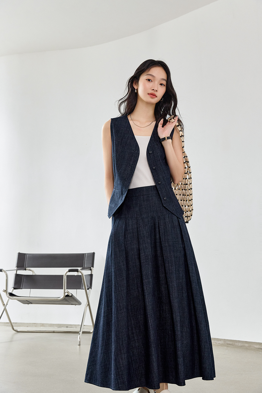 100% Cotton Vest Denim Suit
