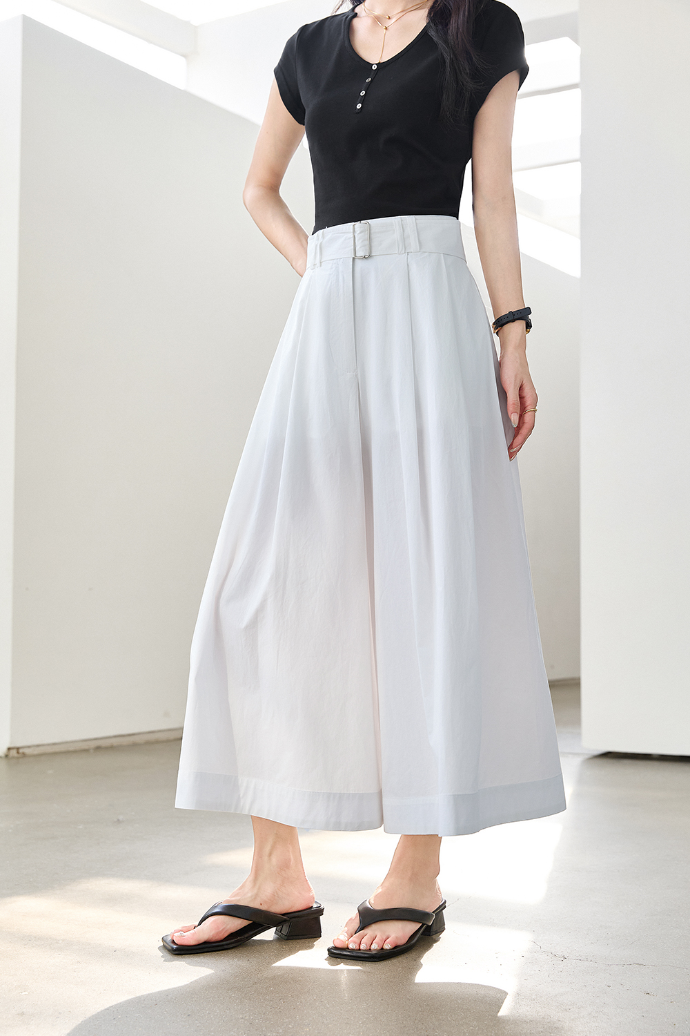 100% Cotton Loose Skirt Pants-VIMLYSTORE