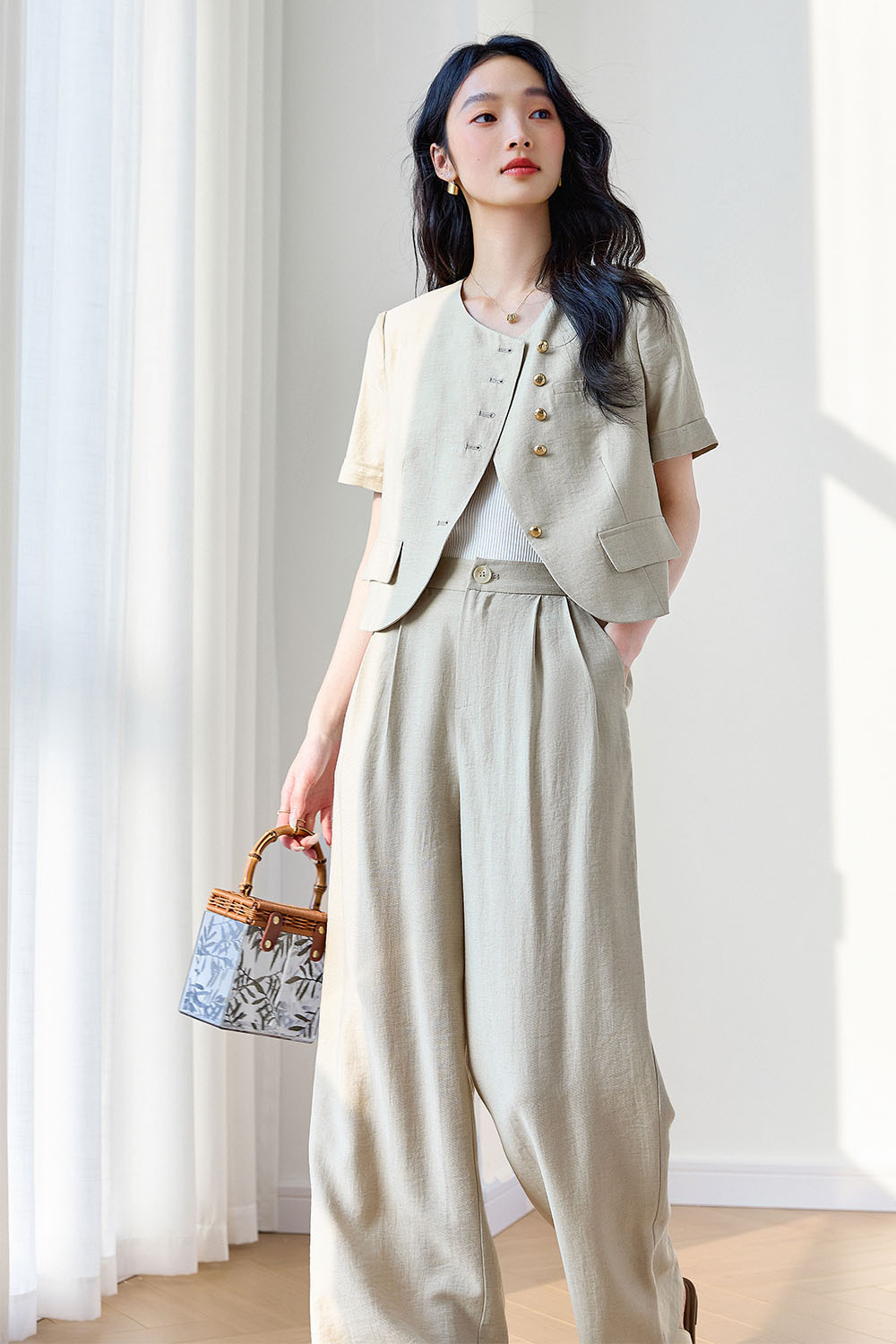 Round Neck Loose Casual Suit