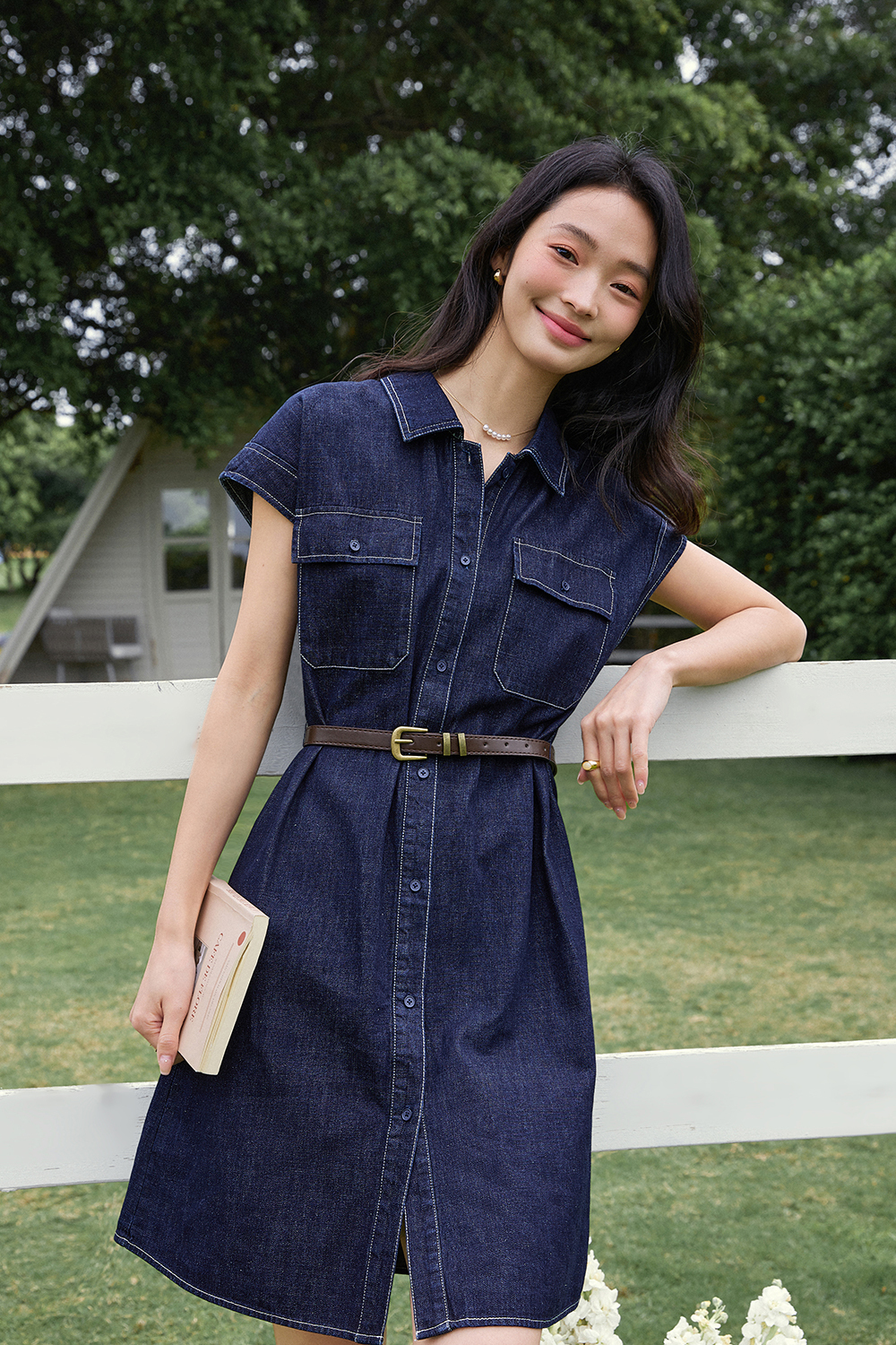 Straight Washed Denim Dress