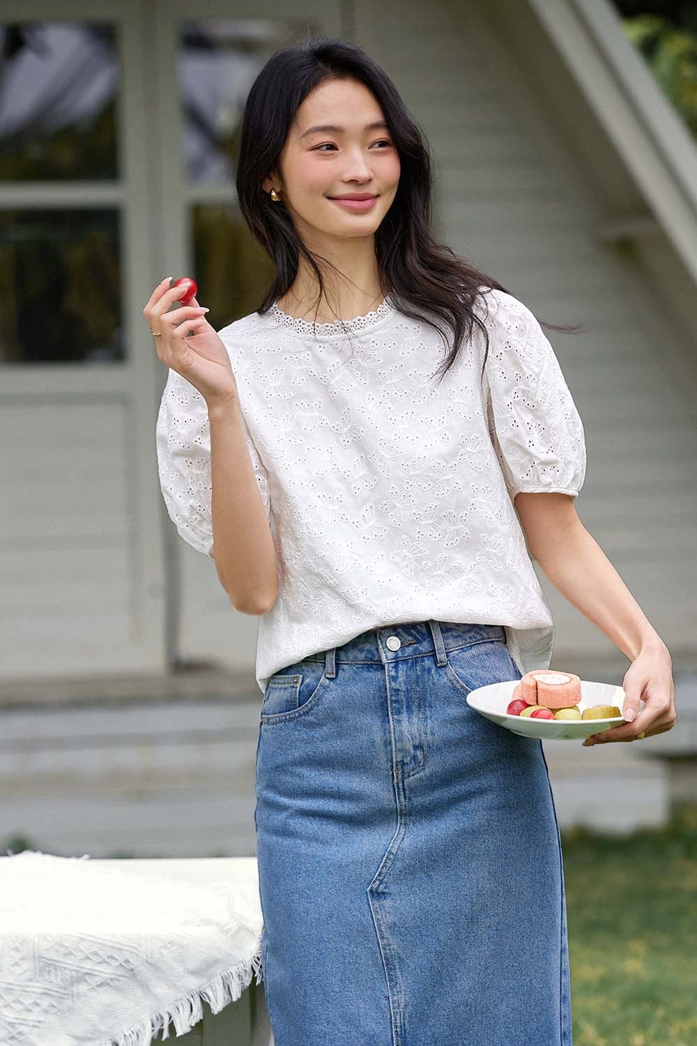 Elegant Shirt In Cotton Jacquard