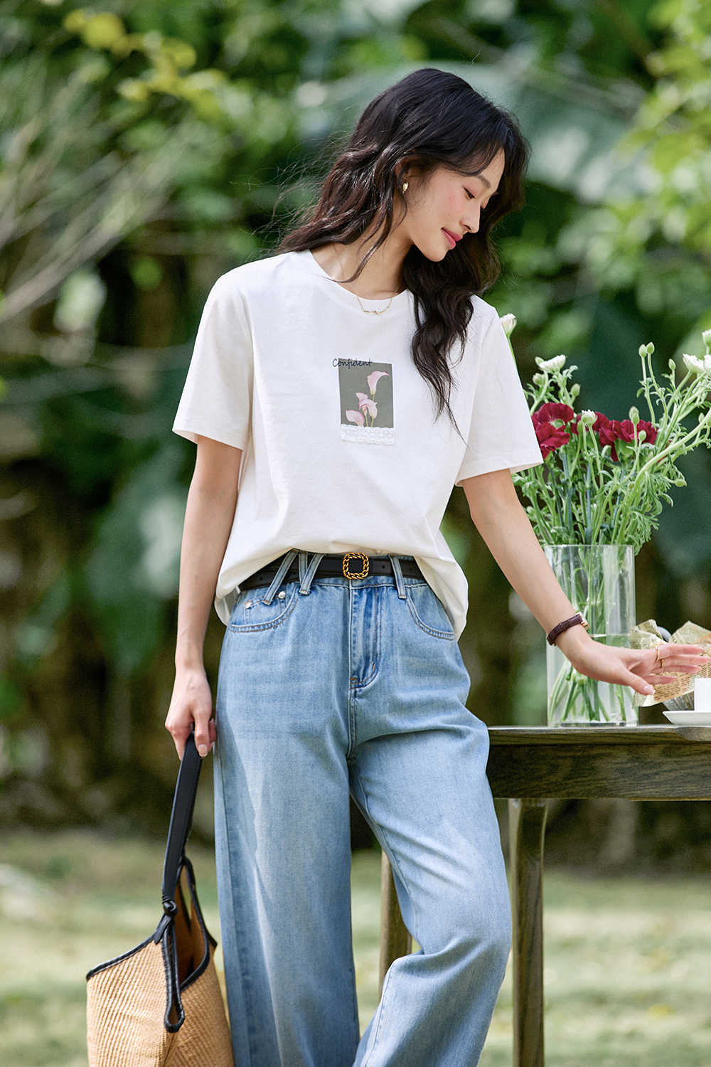 Exquisite Printed Round Neck T-Shirt