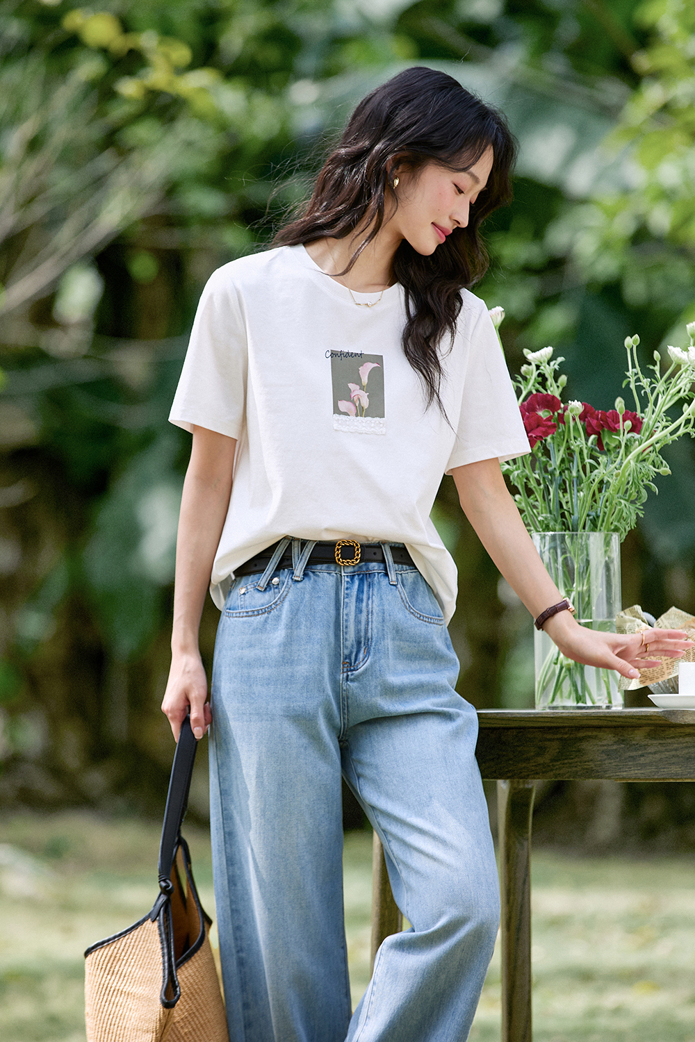Exquisite Printed Round Neck T-Shirt