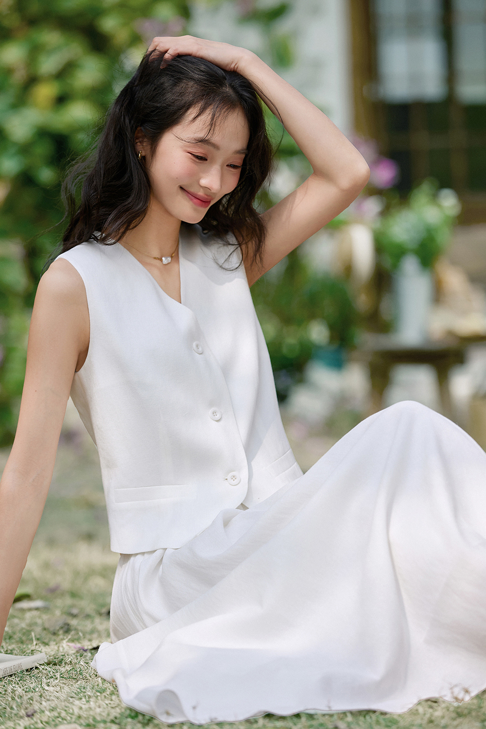 Off-White Simple Two-Piece Suit-VIMLYSTORE