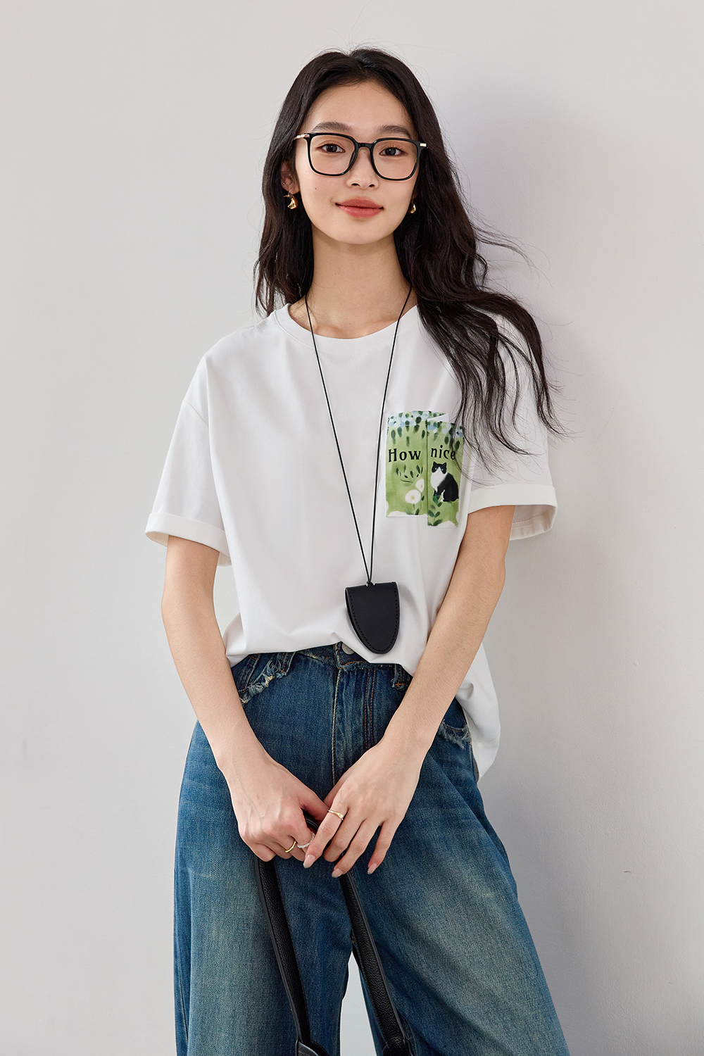 Commuter Simple Print Round Neck T-Shirt-VIMLYSTORE