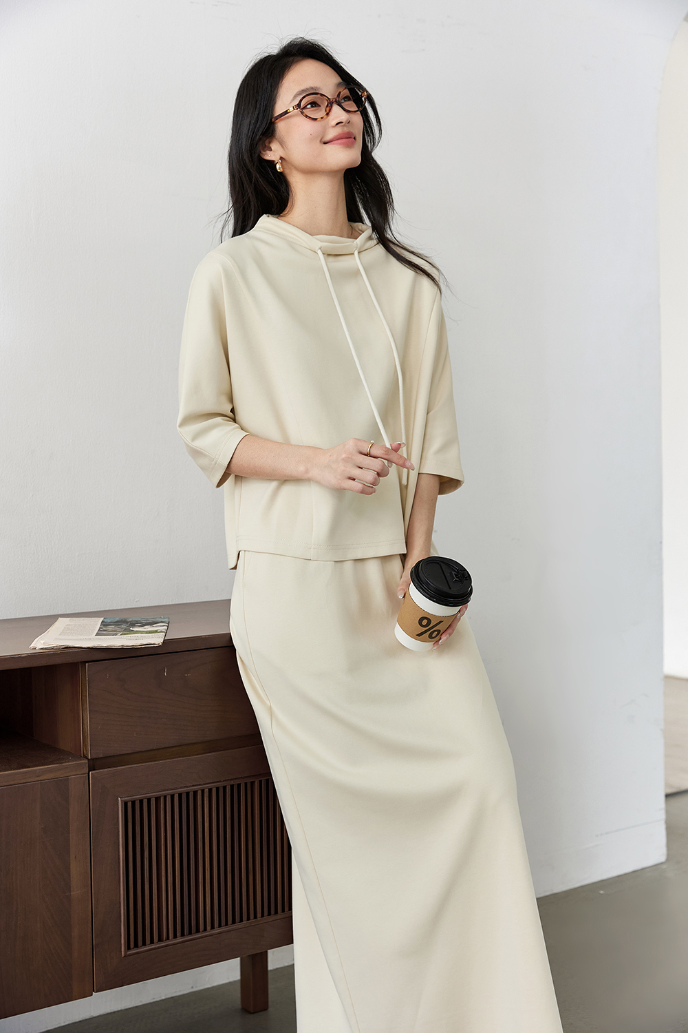 High-grade drawstring top skirt fashion Slim suit-VIMLYSTORE