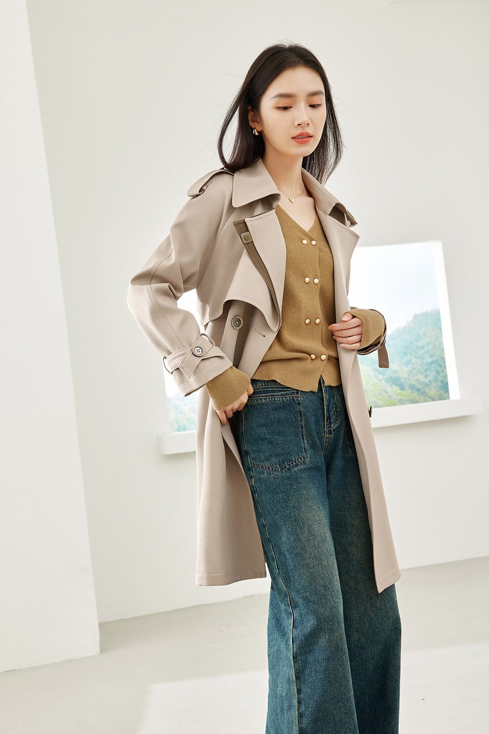 Mid-Length Trench Coat