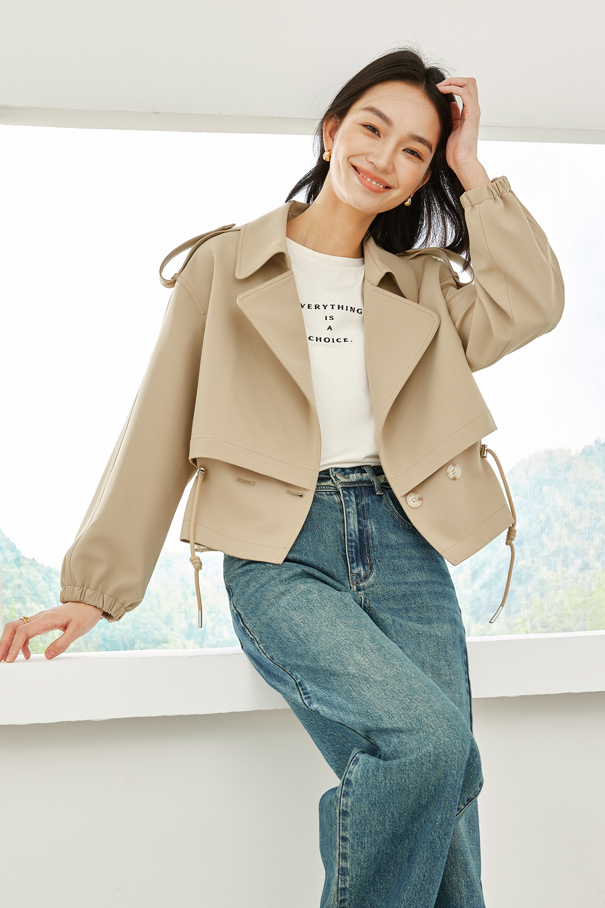 Short Trench Coat Jacket