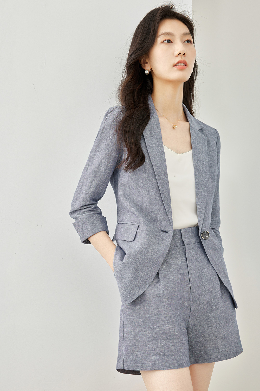 Cotton and linen suit-VIMLYSTORE