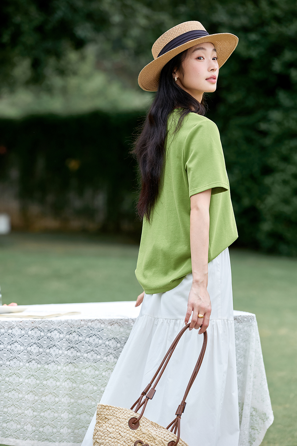 3D Letter Embroidery Short-Sleeve Tee-VIMLYSTORE