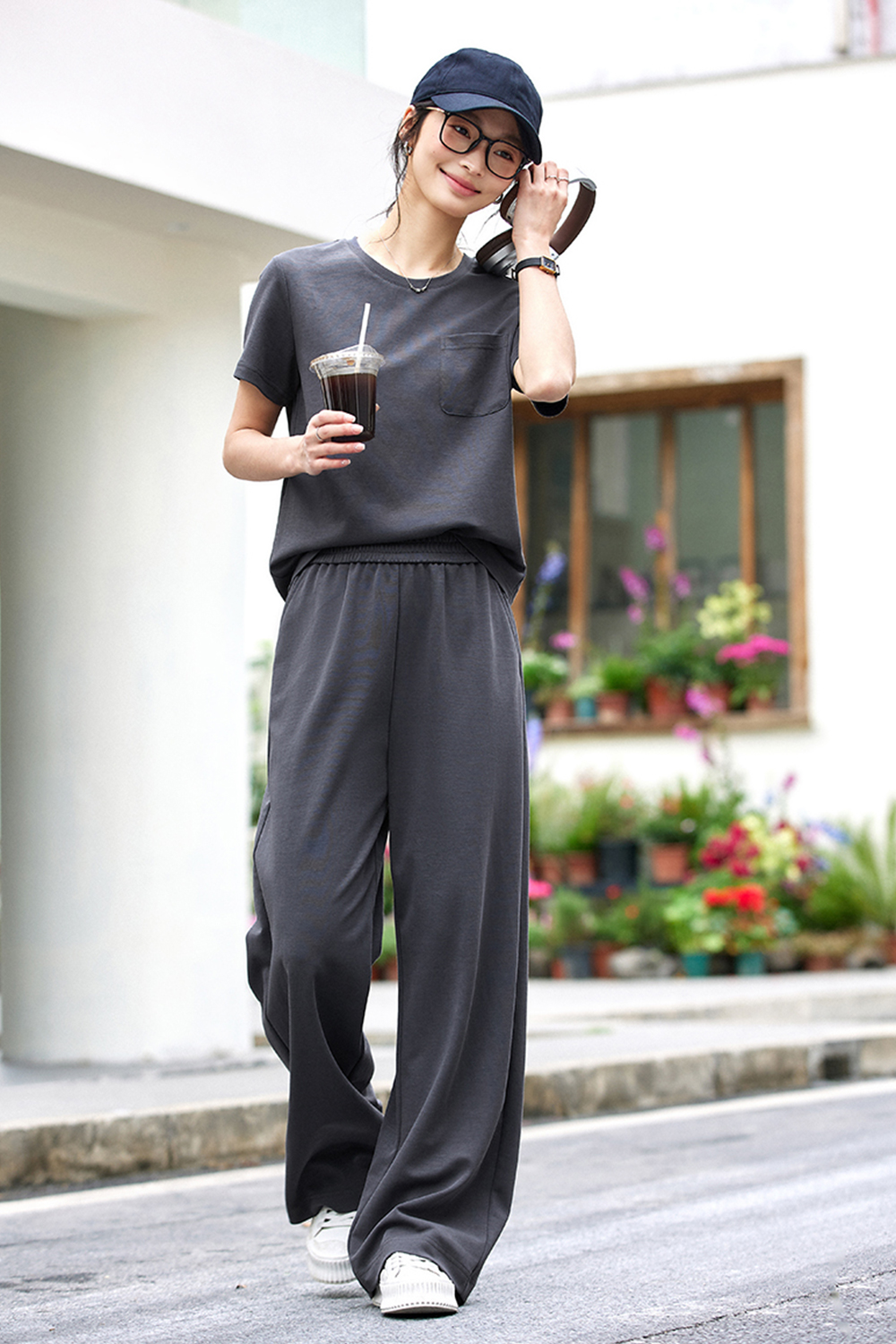 Minimalistic and Commute Wide-leg Pants Suit-VIMLYSTORE