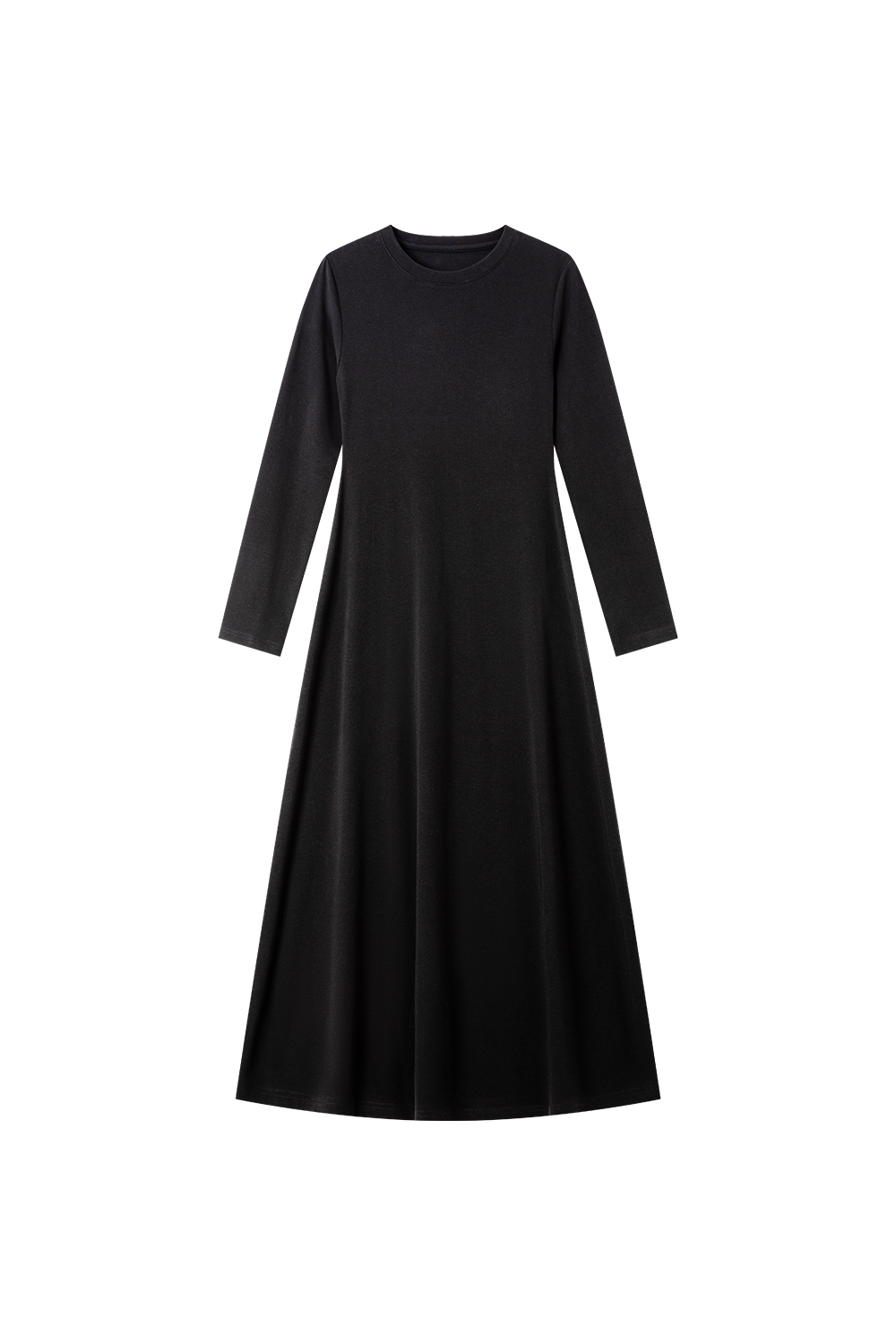 Round neck pullover Commuter Waist Slim dress-VIMLYSTORE