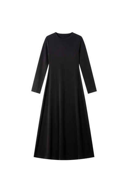 Round neck pullover Commuter Waist Slim dress-VIMLYSTORE