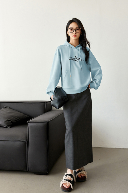 Letter American style hooded sweatshirt