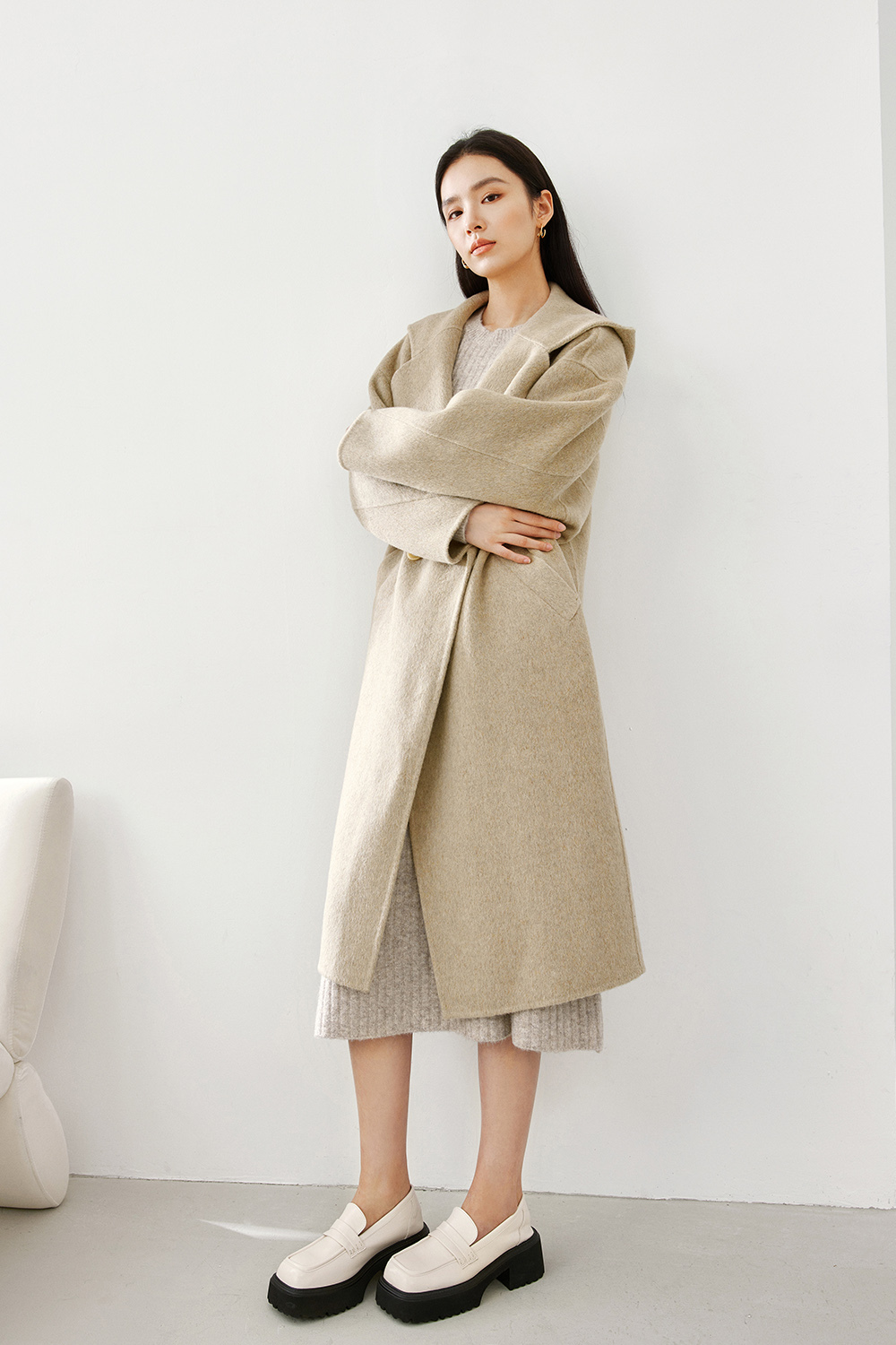 Simple Double-Faced Wool Coat