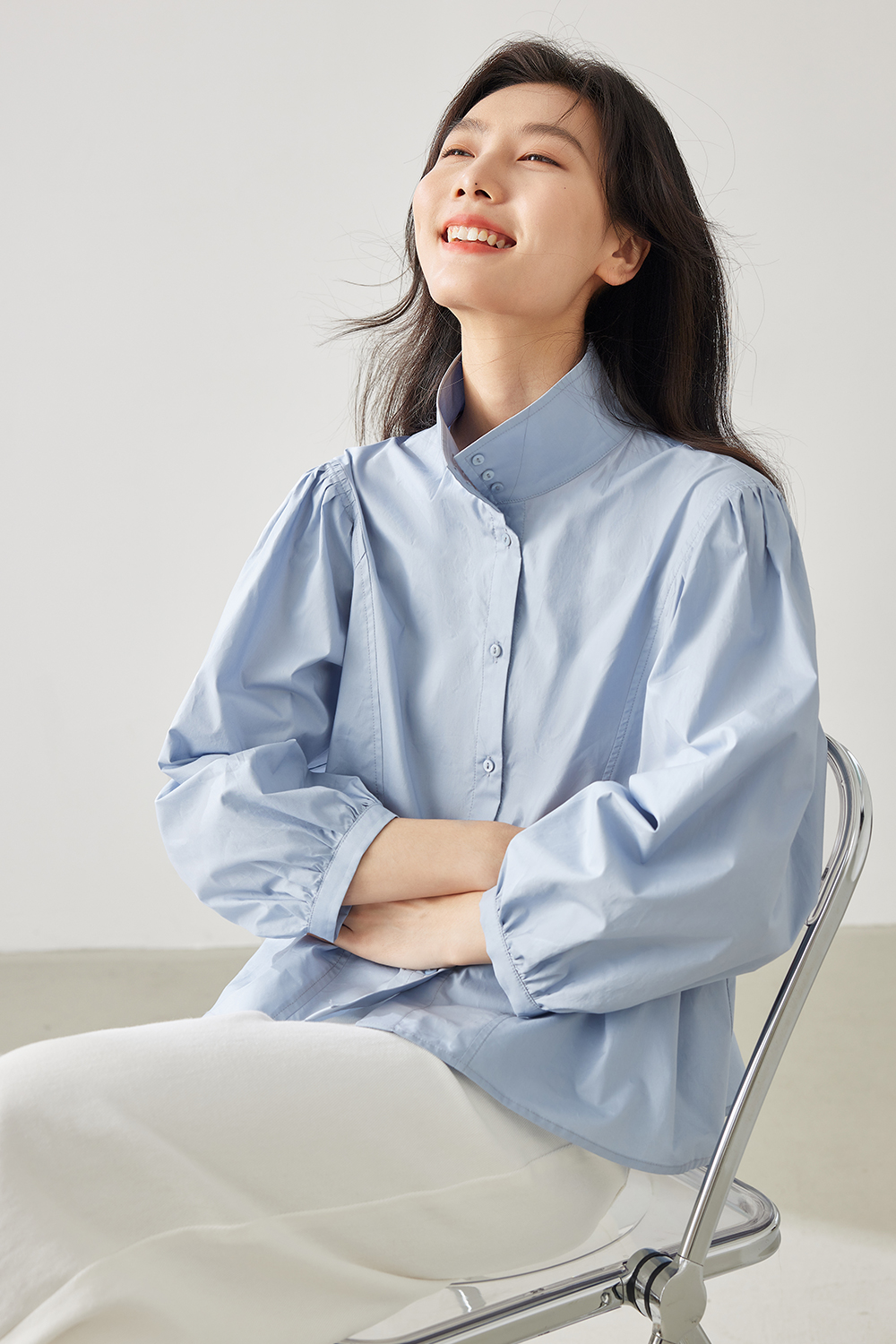 Pure Cotton Turn-down Collar Shirt