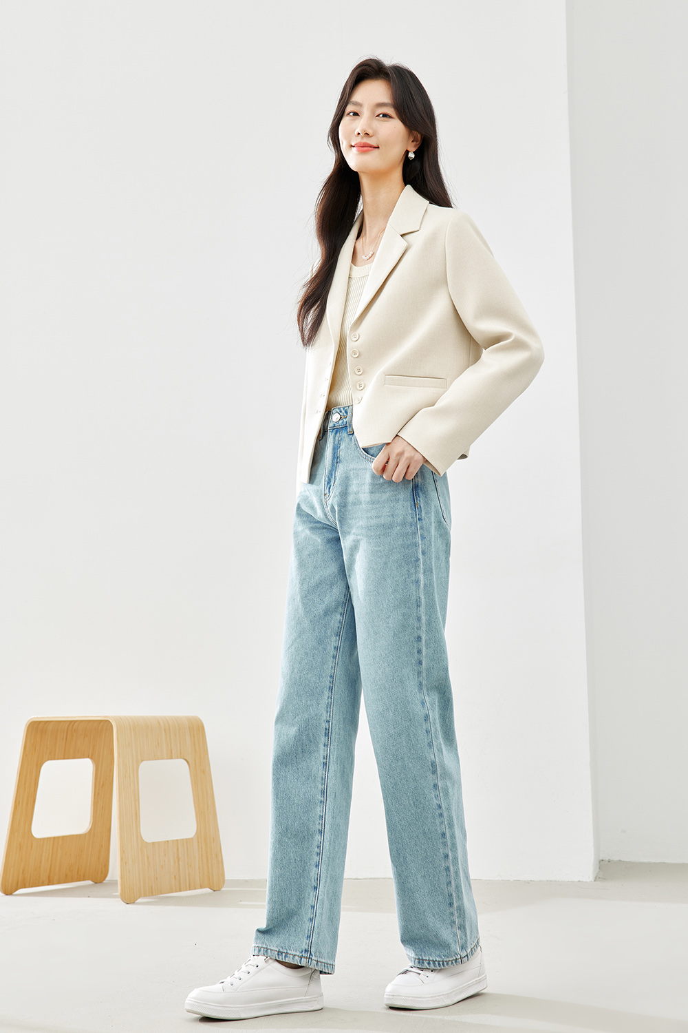 Solid Color Short Suit Jacket