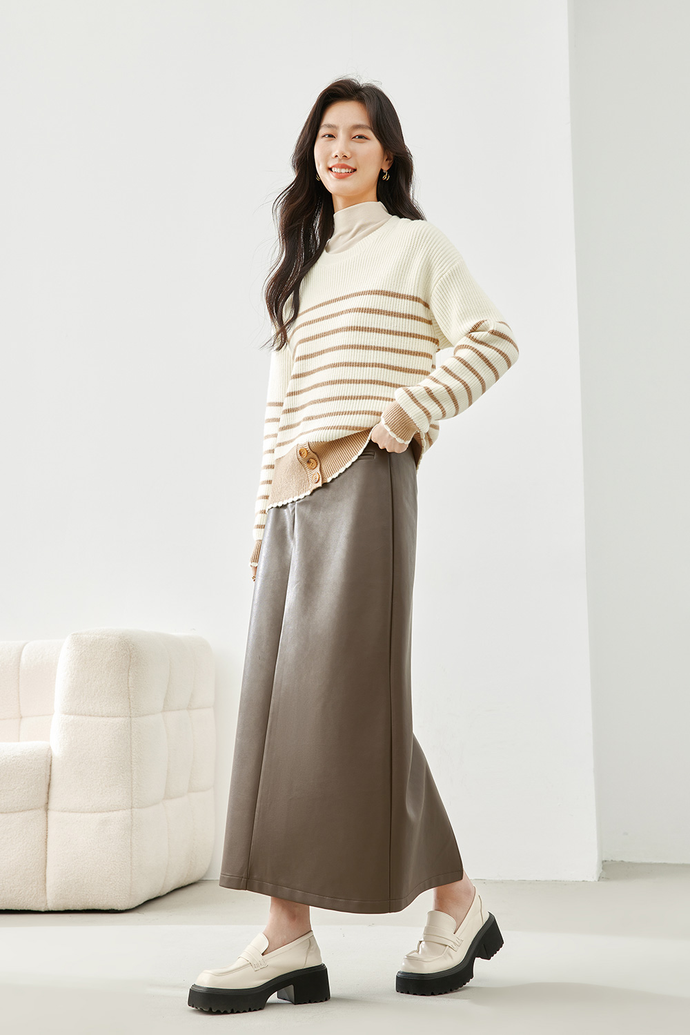 Striped knit sweater