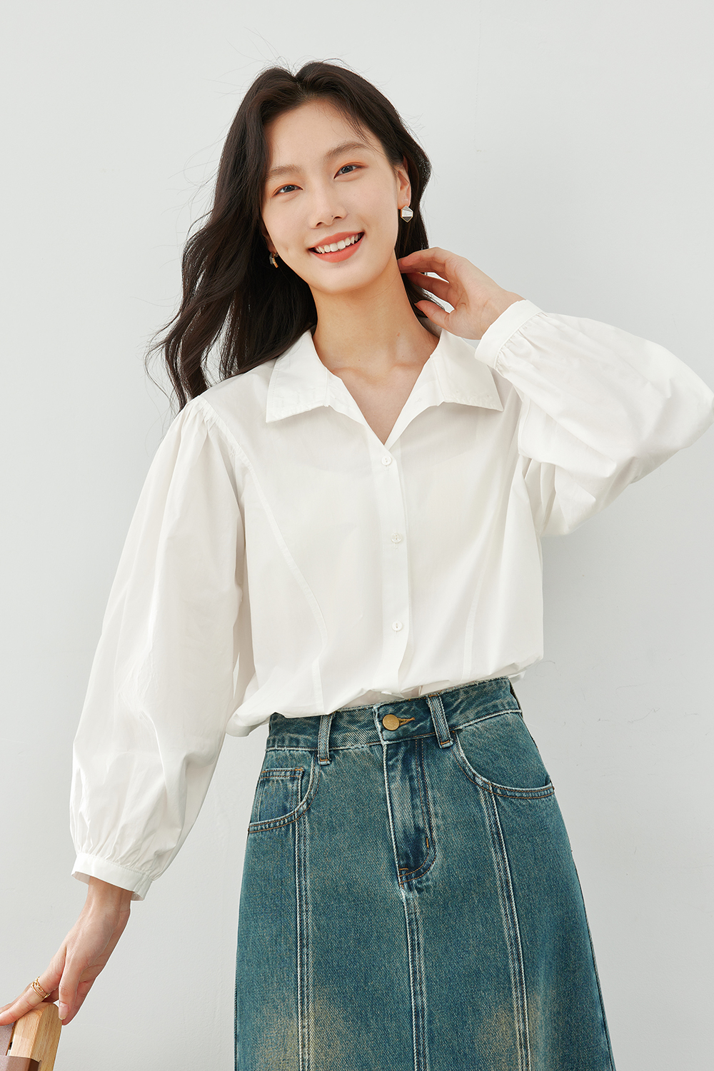 Pure Cotton Turn-down Collar Shirt