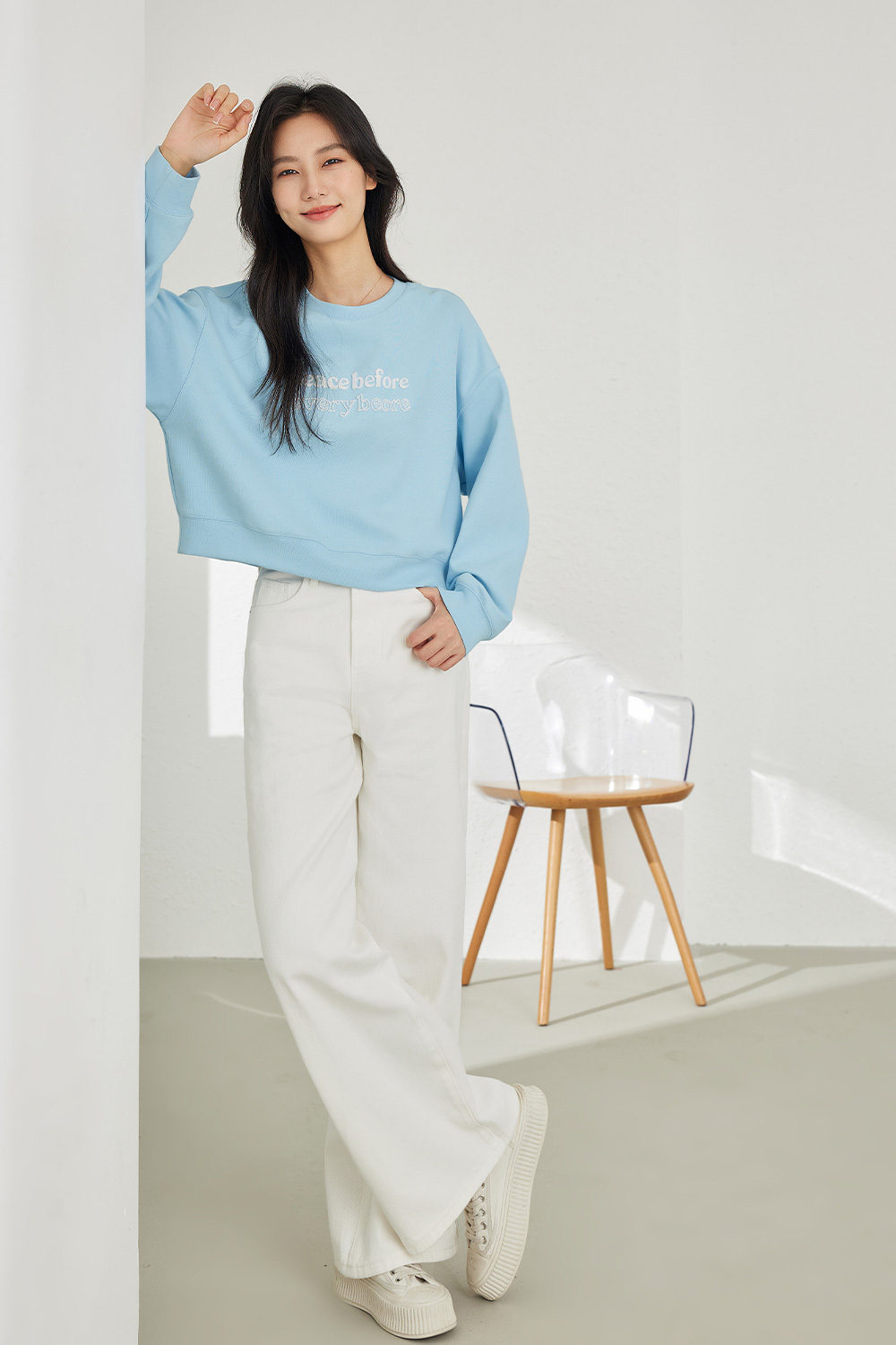 3D letter embroidered sweatshirt